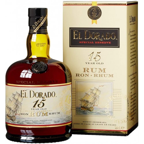 Rum Edorado, 700 ml, 15 y, confezione regalo, da collezione