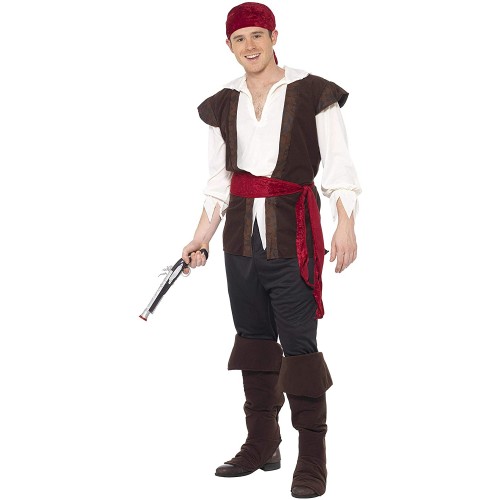 Costume da pirata Nero, per ragazzi e adulti