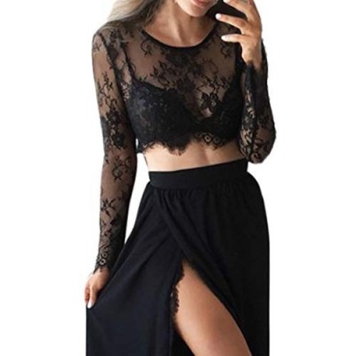 Camicia donna trasparente con pizzo nero, sexy ed elegante