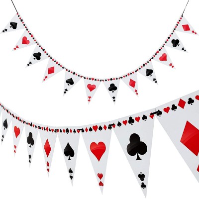 Set 2 festoni tema Poker - bandierine festa Las Vegas