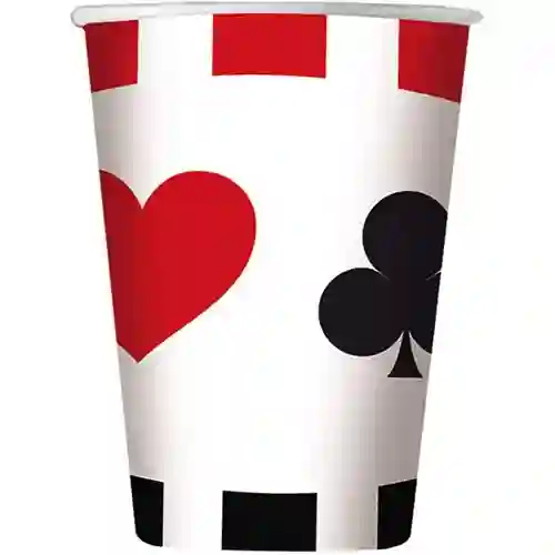 Set da 8 Bicchieri tema Poker da 200 cc, per feste a tema