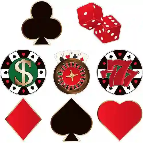 Set da 40 decorazioni Poker in cartoncino, 8 stili diversi, accessori per feste