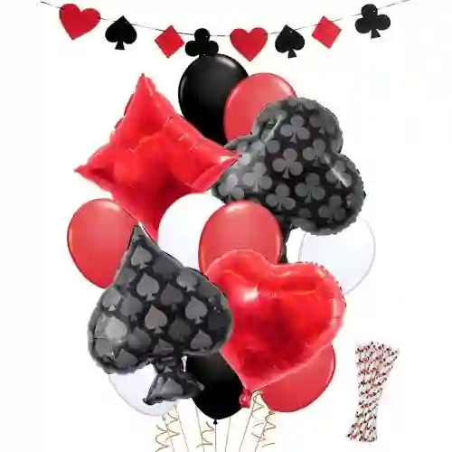 Bouquet di palloncini tema Poker, decorazioni per feste