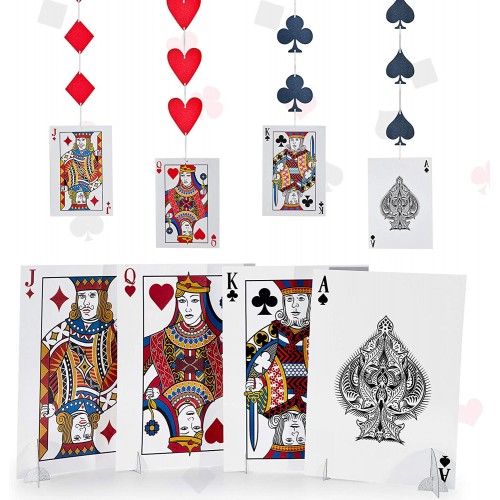 Set 8 Centrotavola Carte da Poker, + 4 festoni pendenti