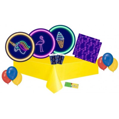 Kit per 64 persone tema Fluo Party