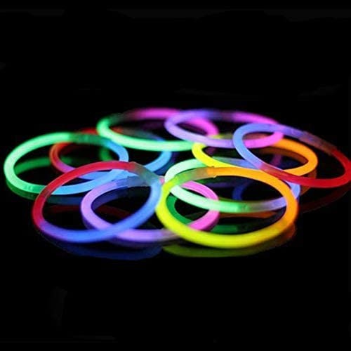 Set 100 bracciali luminosi fluorescenti + 100 connettori bracciale fluo
