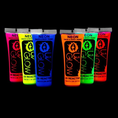 Set da 6 flaconi vernice fluo per corpo - Body Color Fluo