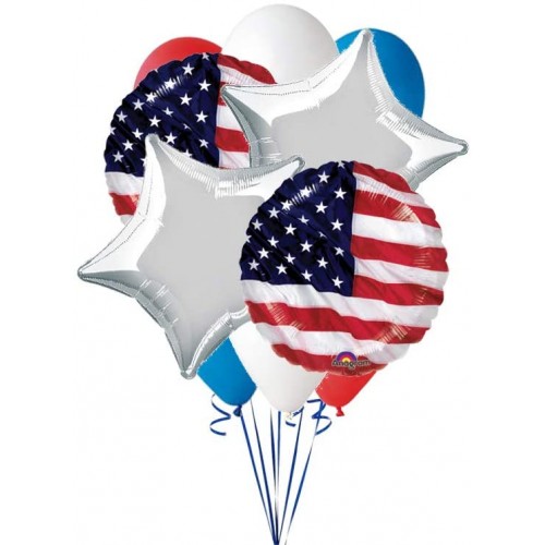 Kit Palloncini America - Bandiera USA, composizione bouquet
