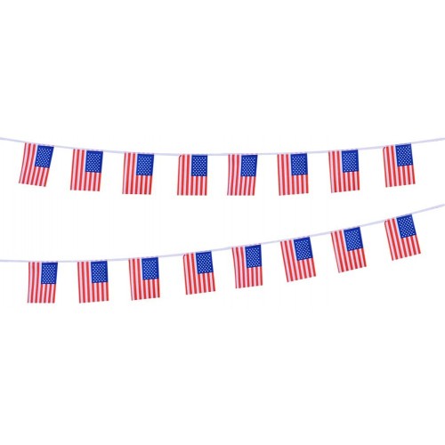 Festone bandierine americane, USA, accessorio per feste