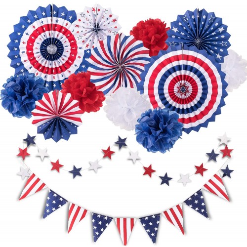 Set da 14 accessori festa USA, bandiera Americana, per feste a tema