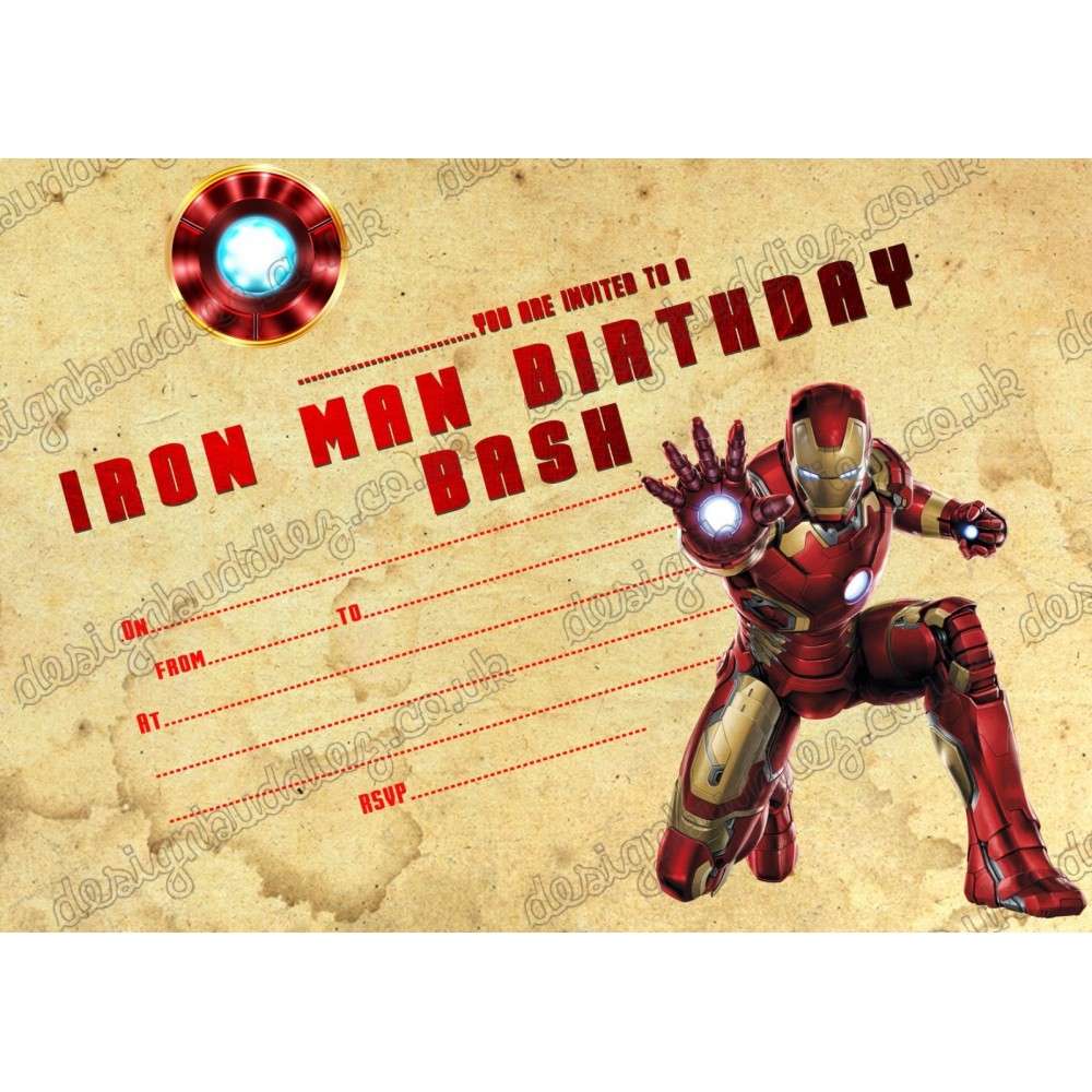 10 Inviti Compleanno Iron Man Con Buste Per Feste