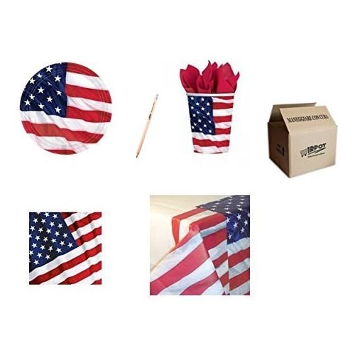 Kit per 32 persone American Party USA, accessori tavola