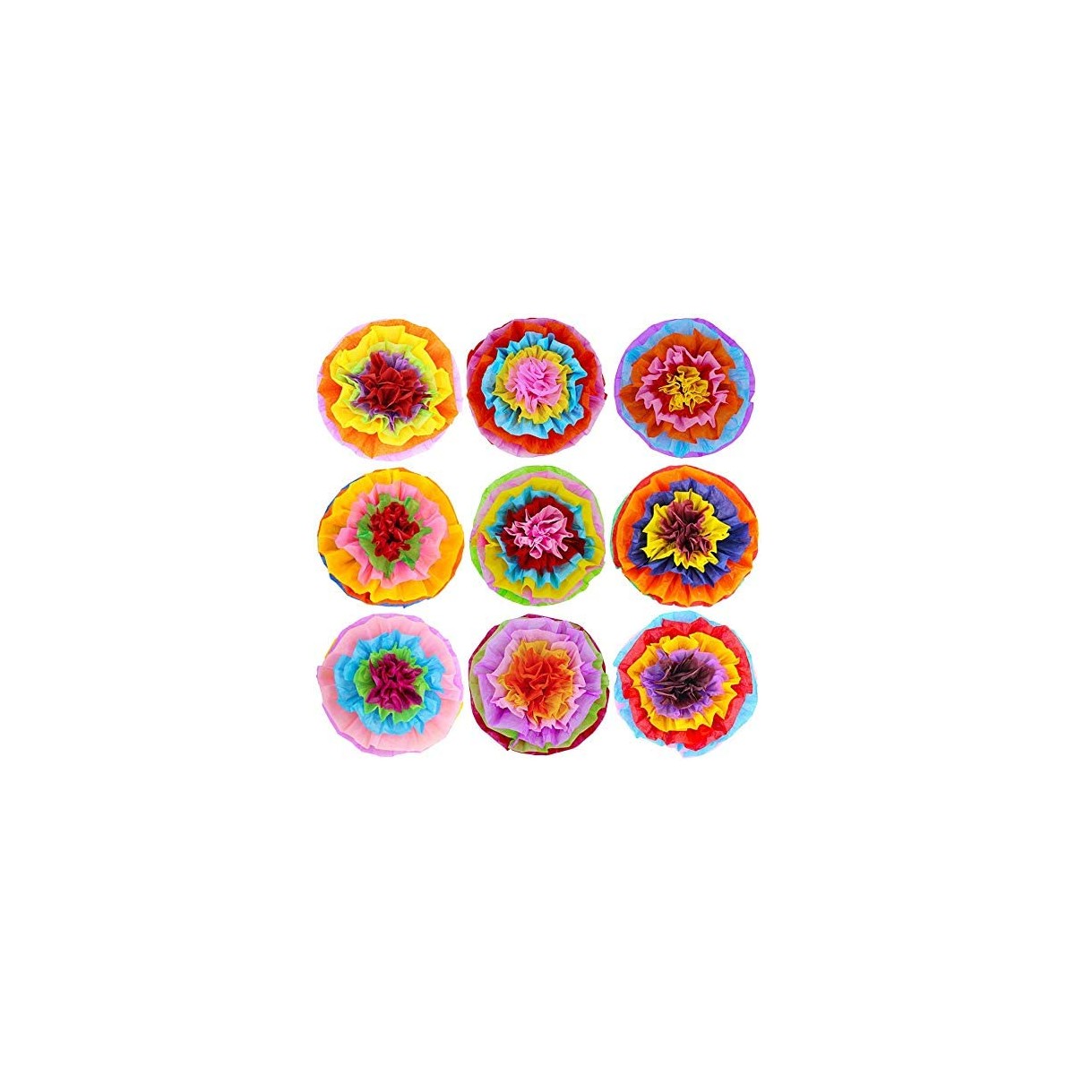 decorazioni per feste ZERODECO Festa multicolore per feste con pompon di carta velina e nappe colorata 