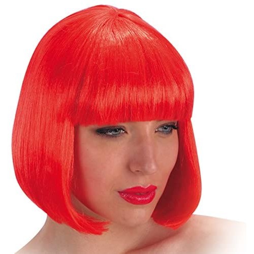 Parrucca Pin Up rossa con frangia, travestimenti anni 40