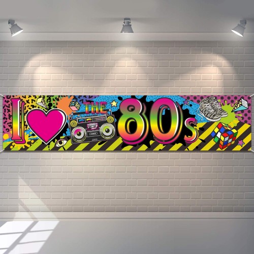 Festone Banner I Love The 80s, 1980 Hip Hop, accessorio per feste