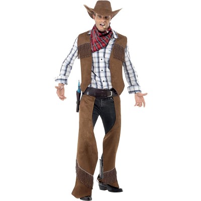 Costume da cowboy con frange, per adulti, travestimento per feste