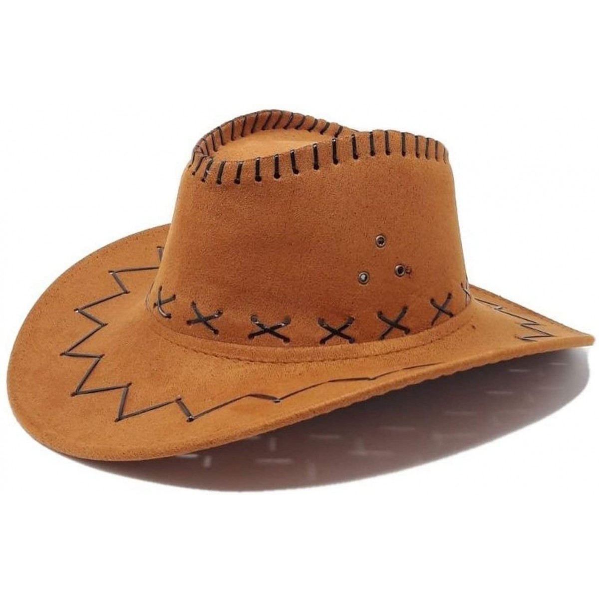 Cowgirl Cowboy Western AUSTRALIAN Aussie Stile Cappello Cespuglio in pelle scamosciata cammello beige 