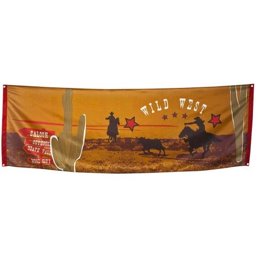 Banner Wild West per feste, striscione da 74 x 220 cm