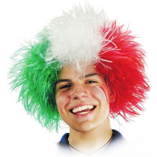 Parrucca Italia bandiera tricolore, per feste e eventi sportivi