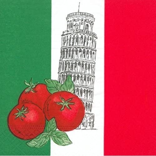 Tovaglioli Italia, bandiera tricolore, confezione da 50