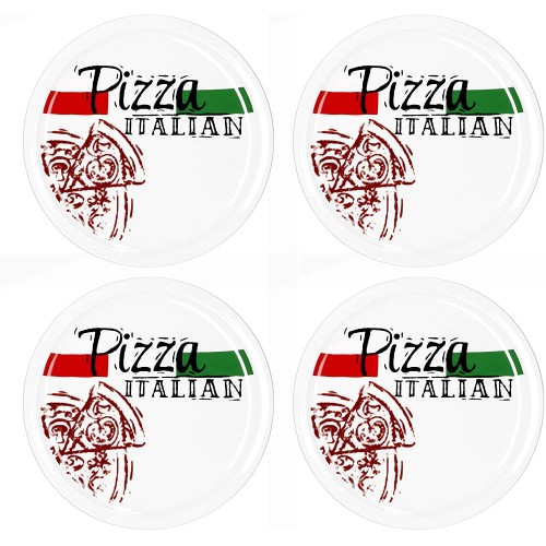 Set di 4 piatti per pizza italiana, diametro 30 cm