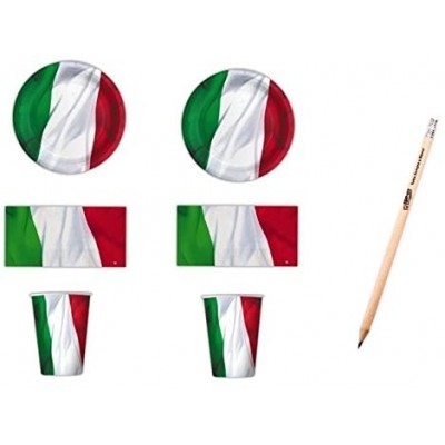 Kit per 20 persone tema bandiera Italiana, coordinato tavola per feste