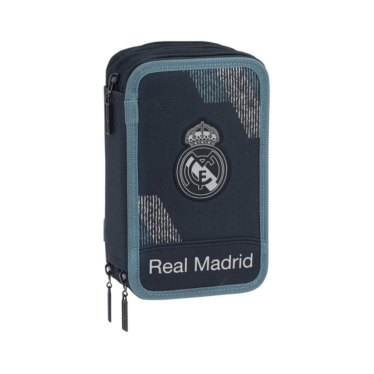 Astuccio scuola Real Madrid, 21 cm, Blu, con zip, prodotto ufficiale