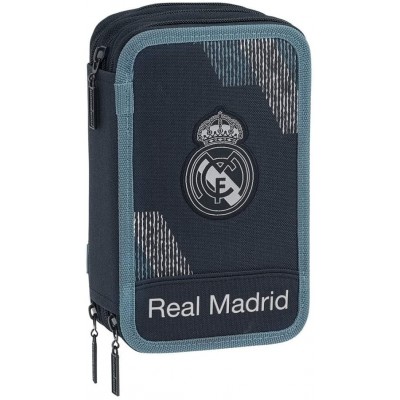 Astuccio scuola Real Madrid, 21 cm, Blu, con zip, prodotto ufficiale
