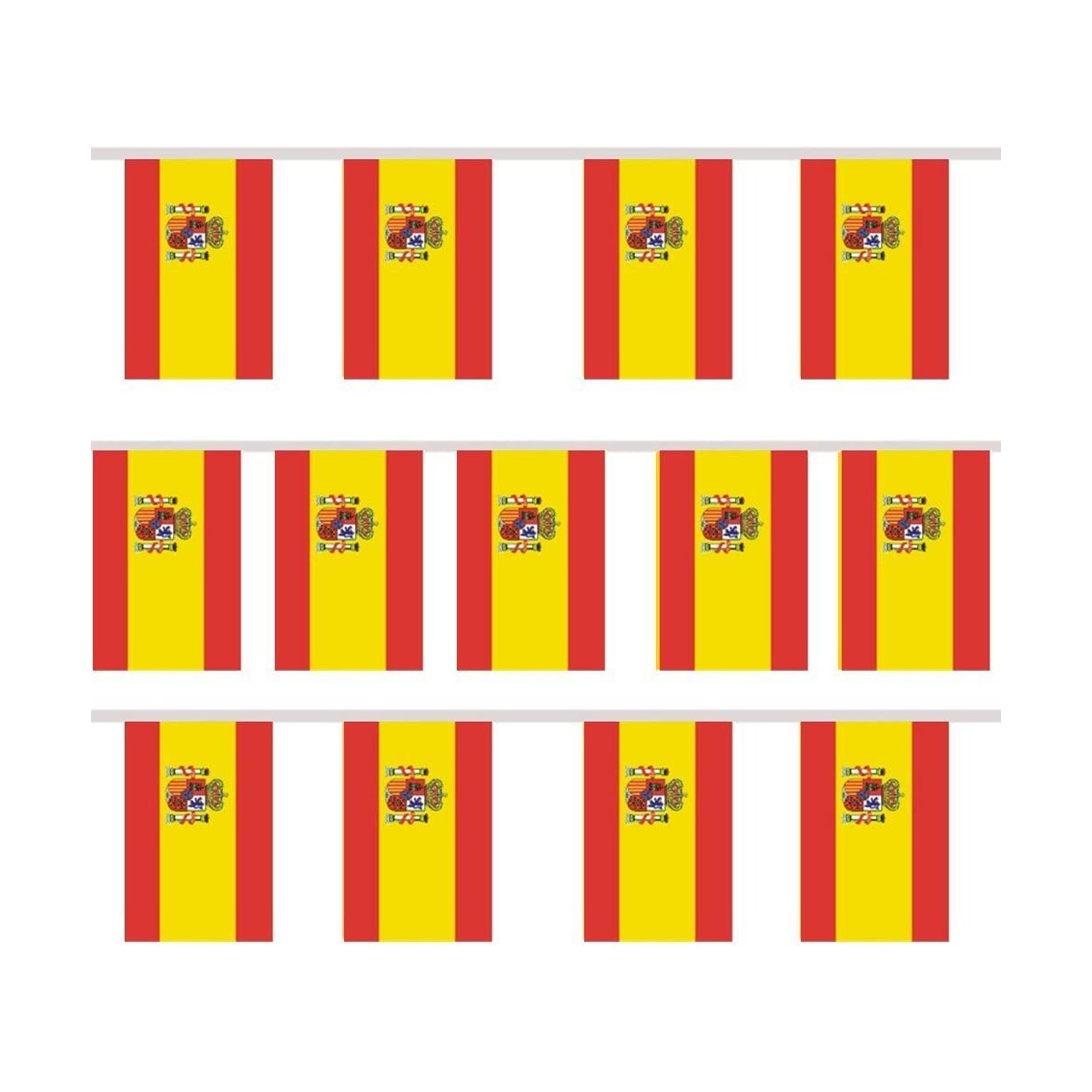 Ghirlanda con 12 bandierine rettangolari bandierine della Spagna