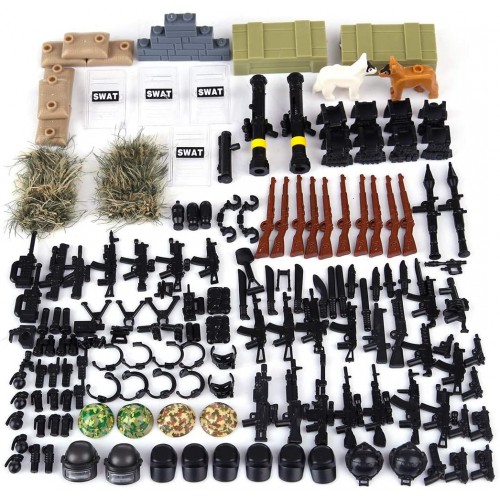 Set di Armi Militari, Minifigure accessori compatibili con Lego