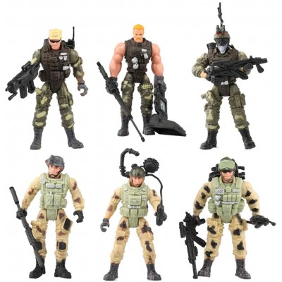 Set di 6 Action Figure Soldati da combattimento, da 10 cm