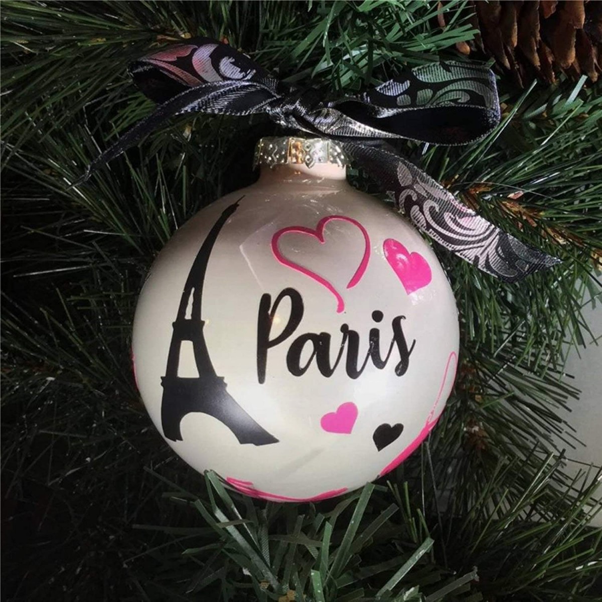 Palline di Natale Love in Paris, festa Parigi, idea regalo