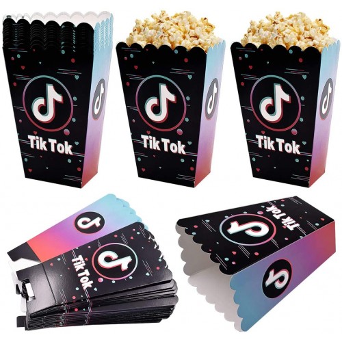 Set da 24 scatole Popcorn Tik Tok, Musically Party