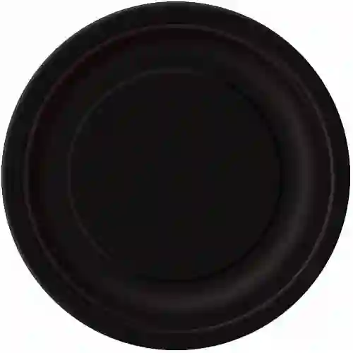 Set da 16 piatti neri in cartoncino da 23 cm, per feste a tema