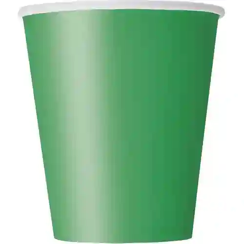 Set di 8 bicchieri verde scuro, da 266 ml, per feste a tema