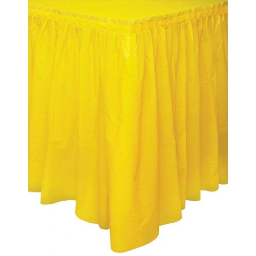 Gonna gialla per tavolo, plastificata, da 426 x 74 cm, per feste