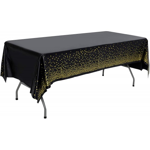 Tovaglia in PVC Nera e Oro Chic, elegante e raffinata