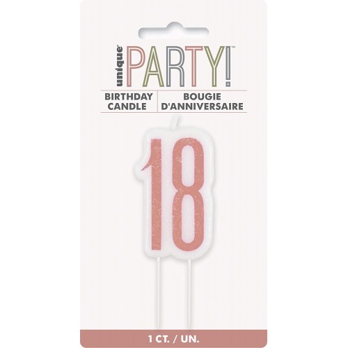 Set candeline numero 18, Rosa Gold, per 18° compleanno