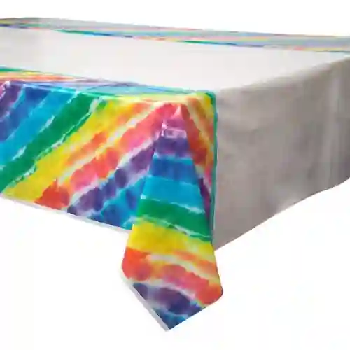 Tovaglia di plastica, tema arcobaleno - Hippie, da 2,13 x 1,37 m, per feste