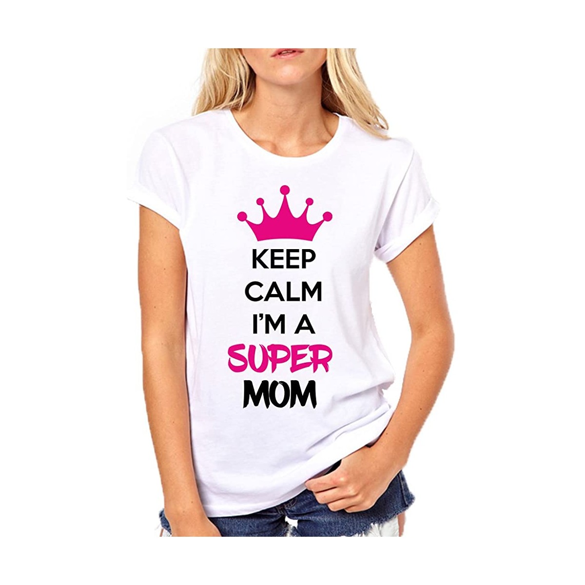 T-Shirt - Keep Calm Im a Super Mom, per festa della mamma