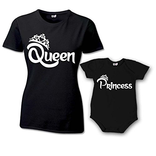 Coppia T-Shirt e Body Queen e Prince per mamma e figlio