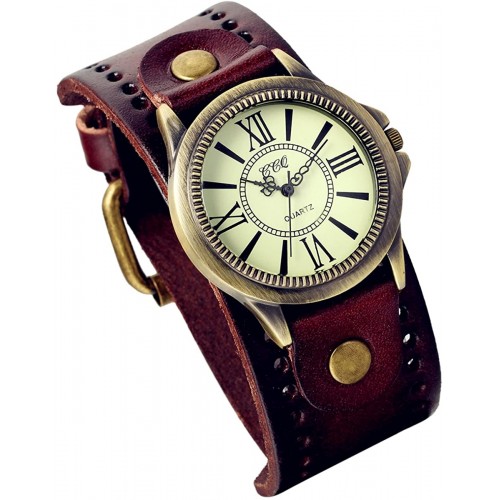 Orologio da polso vintage in pelle, vintage, retrò