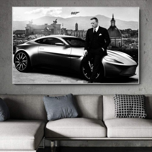 Quadro Agente James Bond 007, poster bianco e nero
