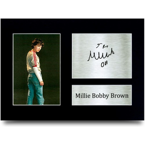 Quadro Millie Bobby Brown di Stranger Things con autografo, originale Netflix