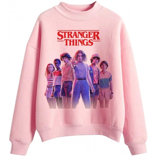 Felpa rosa Stranger Things da donna, originale netflix