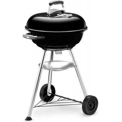 Barbecue compatto da 47 cm, Nero, con coperchio