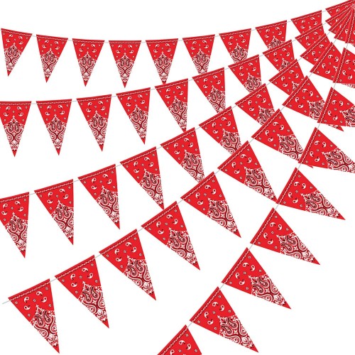 Set 5 festoni bandierine triangolari rossi per feste