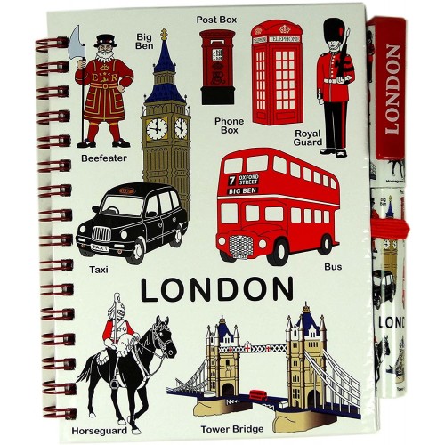 Block notes con penna motivo Londra - Inghilterra, idea regalo