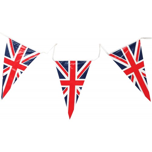Festone bandierine Gran Bretagna, stile British, da 7 metri, per feste
