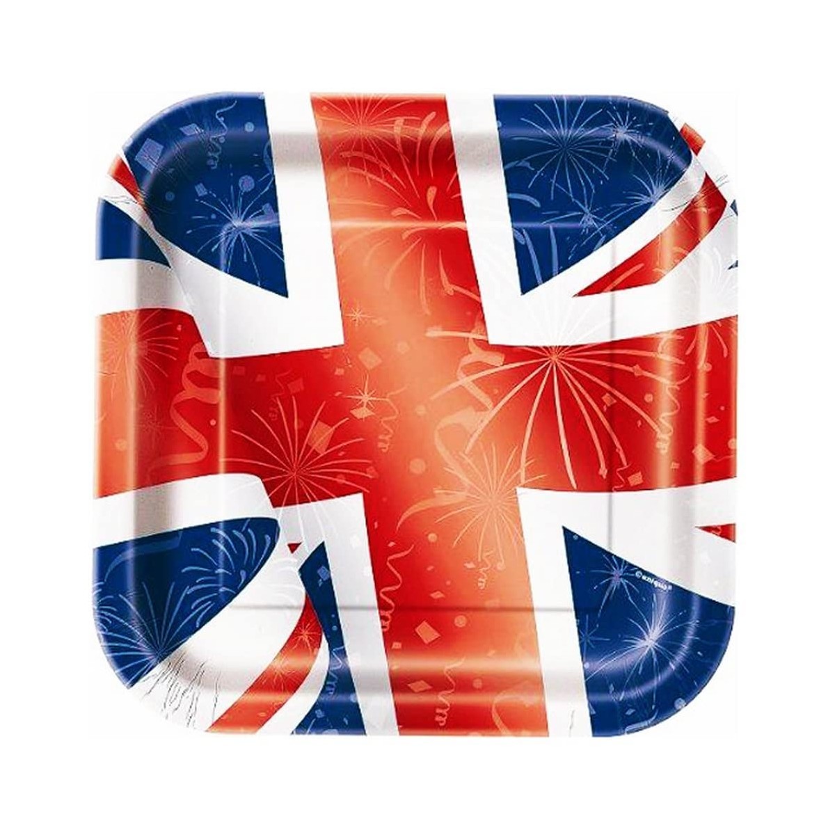 Set da 8 piatti quadrati stile British da 23 cm, bandiera Gran Bretagna